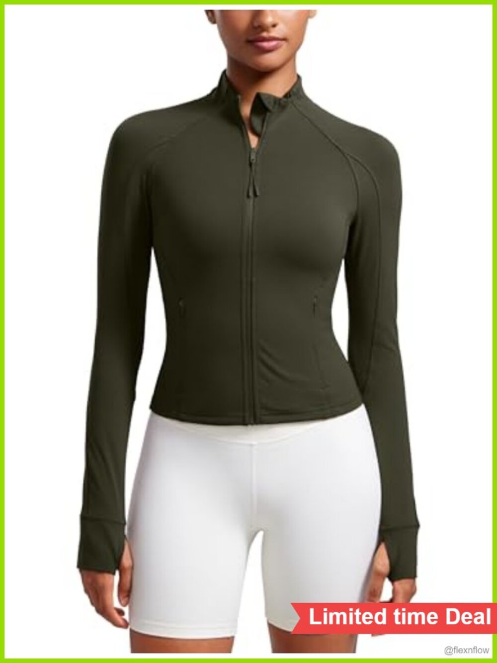 Butterluxe Athletic Jacket Waist Length Long Sleeve Slim Fit Zip Up